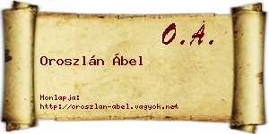 Oroszlán Ábel névjegykártya