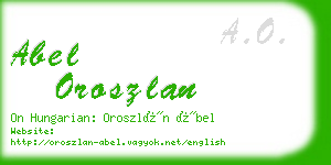 abel oroszlan business card